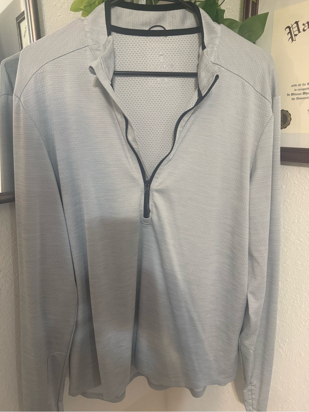 Light Gray Quarter-Zip Performance Pullover